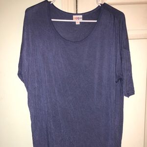 Lularoe XS Irma Top Blue Purple Solid